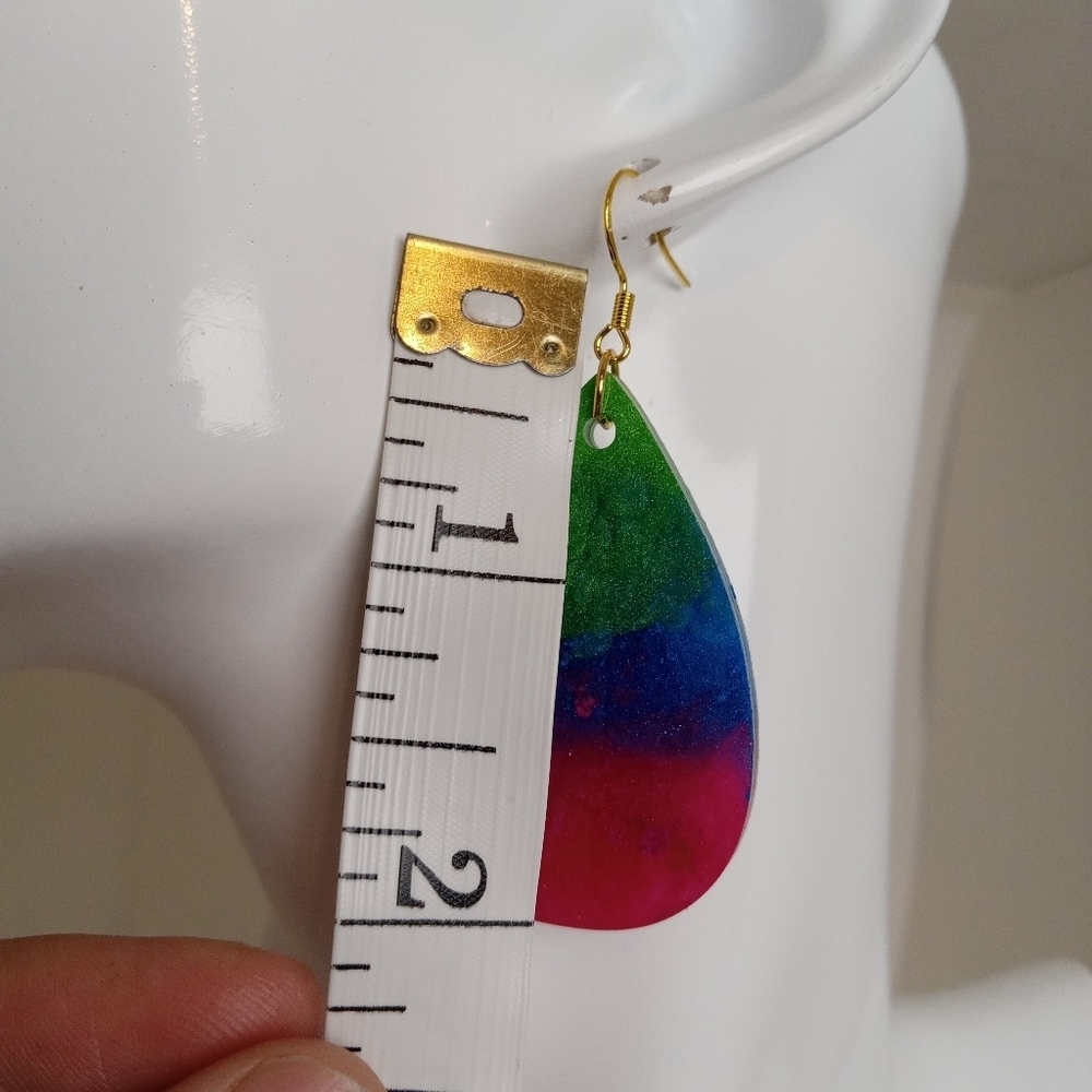 Colorful Teardrop Earrings - Picture 5 of 6